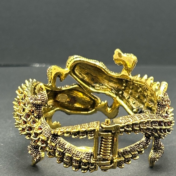 Vintage Kenneth Jay Lane Reptile Hinged Bracelet - Picture 6 of 7